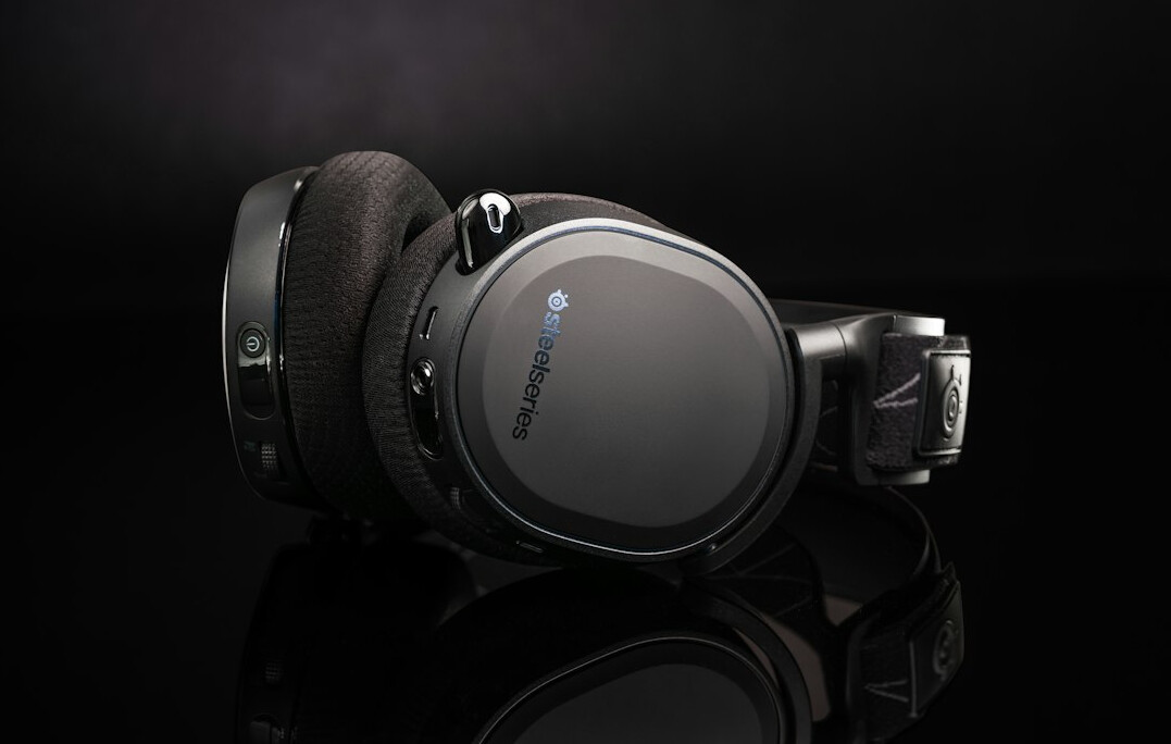 Microphone with headphones in a quiet room